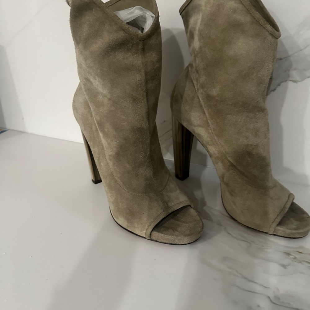 Jimmy Choo Taupe Suede Heeled Boots